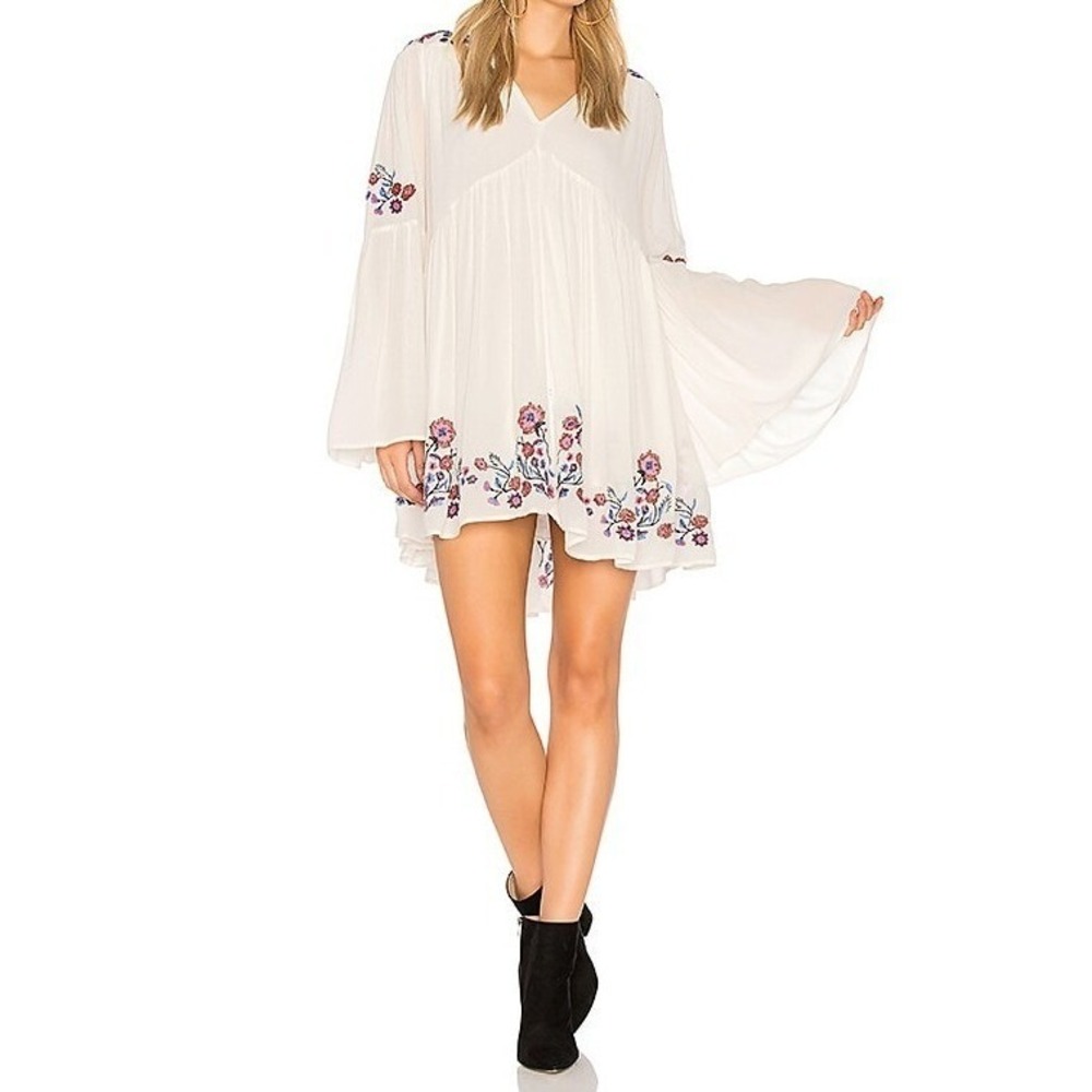 Free People Te Amo Embroidered Mini Dress S‎ Boho